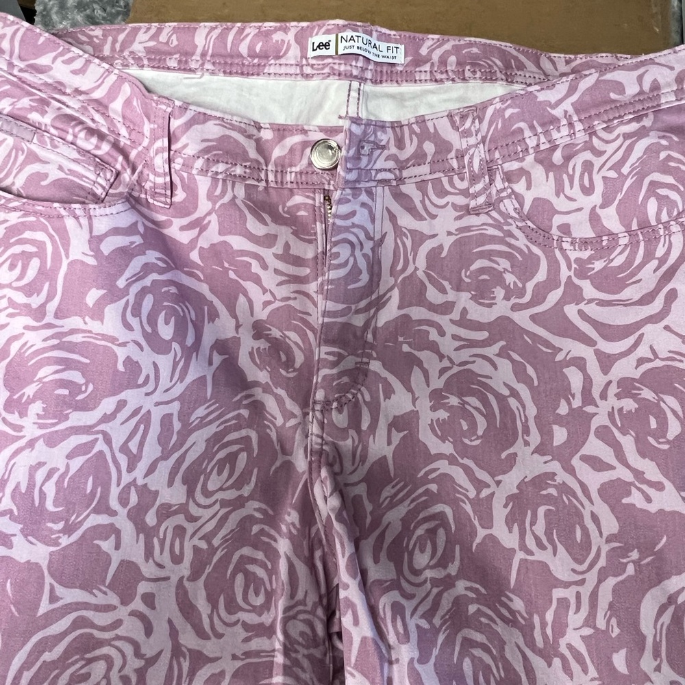 Lee Women's Pink Floral Ankle Jeans
